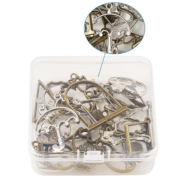 

PandaHall Yilisi Rack Plating Alloy Open Back Bezel Pendants, For DIY UV Resin, Epoxy Resin, Pressed Flower Jewelry, Mixed Shapes, Mixed...
