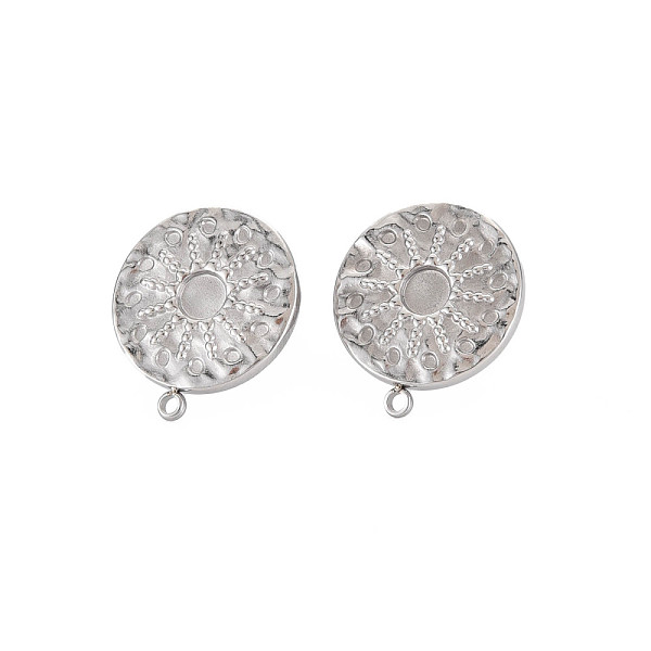 

PandaHall 304 Stainless Steel Stud Earring Findings, Earring Setting for Enamel, with Ear Nuts and Loop, Flat Round, Stainless Steel Color...