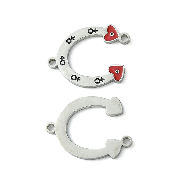 

PandaHall 304 Stainless Steel Manual Polishing Connector Charms, with Enamel, U Shape, Stainless Steel Color, 22x17.5x1.5mm, Hole: 1.6mm 304...