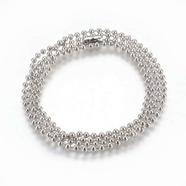 

PandaHall Stainless Steel Ball Chain Necklace Making, Stainless Steel Color, 28 inch(71.5cm), 2.5mm Stainless Steel