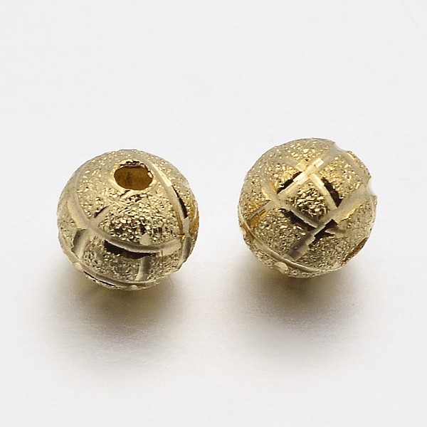 

PandaHall Round Brass Beads, Golden, 6mm, Hole: 1.2mm Brass Round