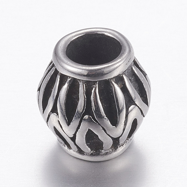 

PandaHall 304 Stainless Steel European Beads, Large Hole Beads, Rondelle, Antique Silver, 11x10mm, Hole: 5mm 304 Stainless Steel Rondelle