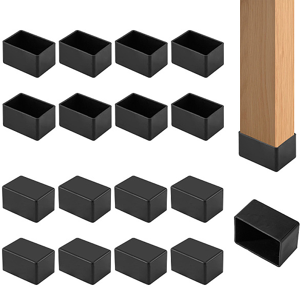

PandaHall PVC Chair Leg Floor Protectors, Chair Leg Cover, Rectangle, Black, 41x28.5x24mm Plastic Rectangle Black