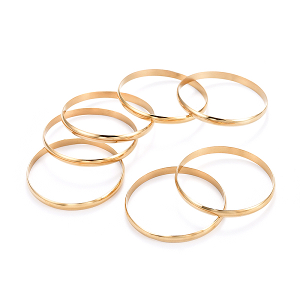 

PandaHall Fashion 304 Stainless Steel Buddhist Bangle Sets, Golden, 2-1/8 inch(5.5cm), 7pcs/set 304 Stainless Steel