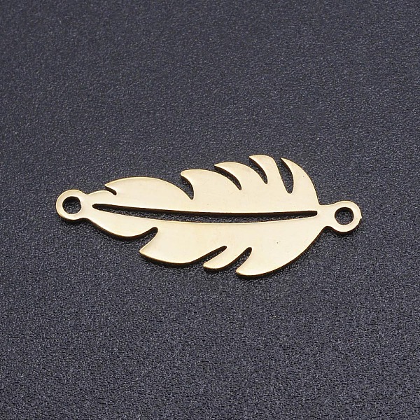 

PandaHall 201 Stainless Steel Links connectors, Feather, Golden, 23x9x1mm, Hole: 1.4mm 201 Stainless Steel Feather