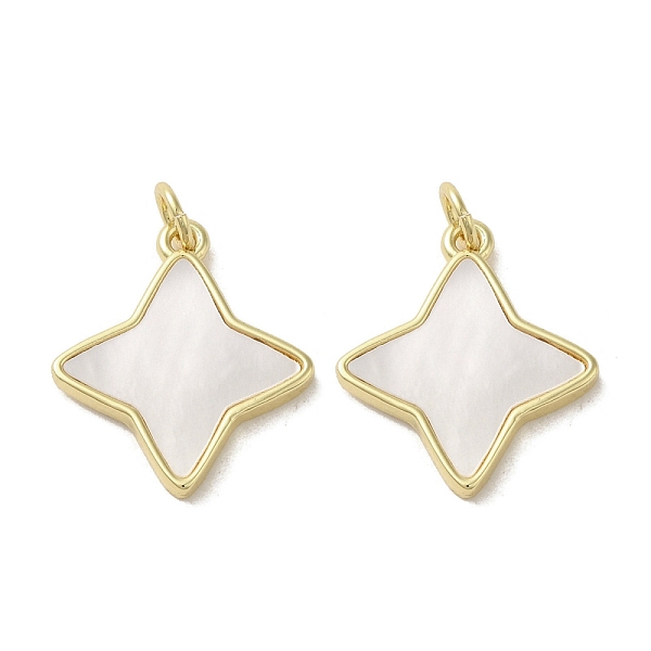

PandaHall Brass Pave Shell Pendants, Star Charms, Real 18K Gold Plated, 20x17x2mm, Hole: 3.4mm Shell Star