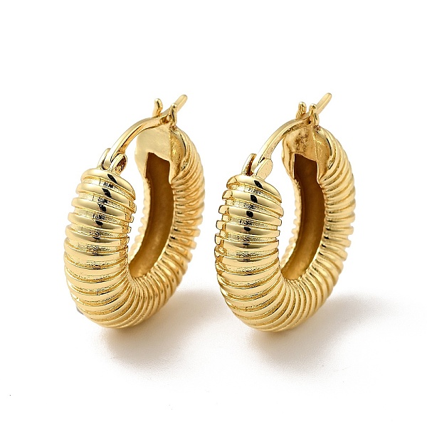 

PandaHall Rack Plating Brass Croissant Hoop Earrings for Women, Real 18K Gold Plated, 21x20x6mm, Pin: 0.8mm Brass Ring