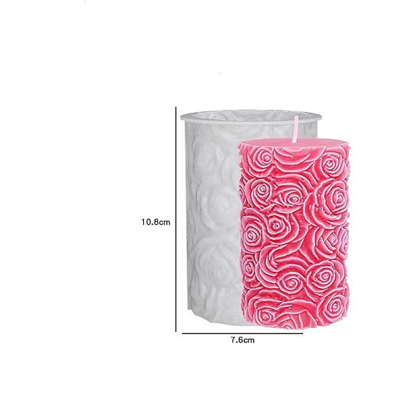 

PandaHall DIY Silicone Candle Molds, For Candle Making, Flower, White, 7.6x10.8cm Silicone Column White