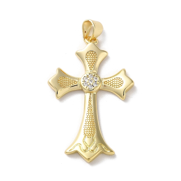 

PandaHall Brass Micro Pave Cubic Zirconia Pendants, Cross, Real 18K Gold Plated, 33.5x21.5x2.5mm, Hole: 4.5x3.5mm Brass+Cubic Zirconia Cross..., Clear