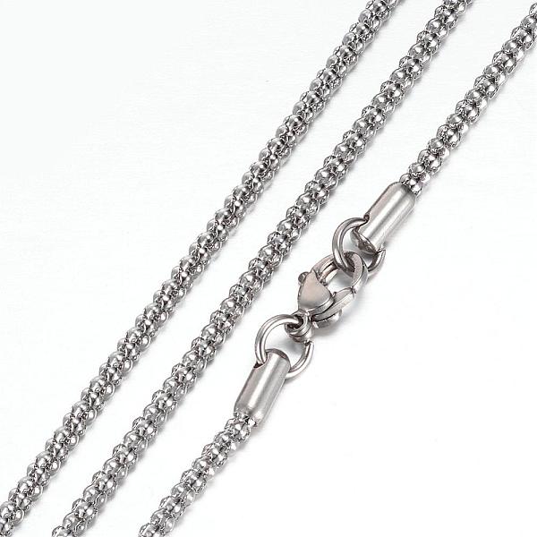 

PandaHall 304 Stainless Steel Popcorn Chain Necklaces, with Lobster Claw Clasps, Stainless Steel Color, 19.4 inch(49.5cm), 2.4mm 304...
