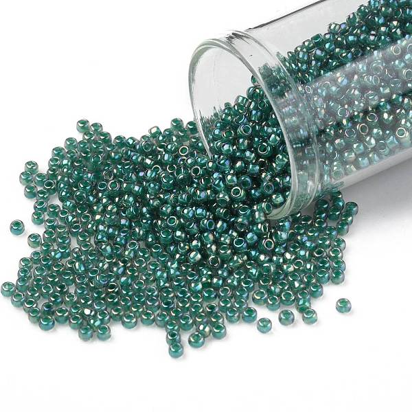 

PandaHall TOHO Round Seed Beads, Japanese Seed Beads, (1833) Teal Lined Aqua Rainbow, 11/0, 2.2mm, Hole: 0.8mm, about 50000pcs/pound Glass..., Cyan