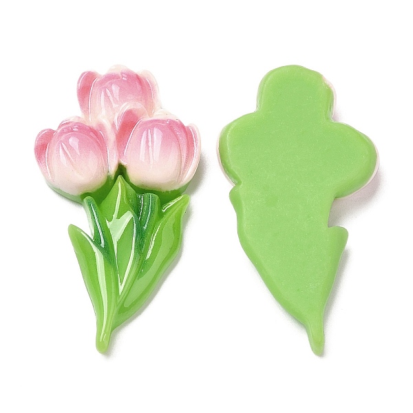 

PandaHall Opaque Resin Cabochons, Flower, Hot Pink, 38x21x7mm Resin Flower