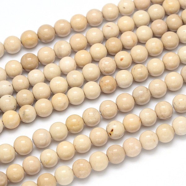 

PandaHall Natural Riverstone Round Bead Strands, 10mm, Hole: 1mm, about 42pcs/strand, 16 inch Riverstone Round
