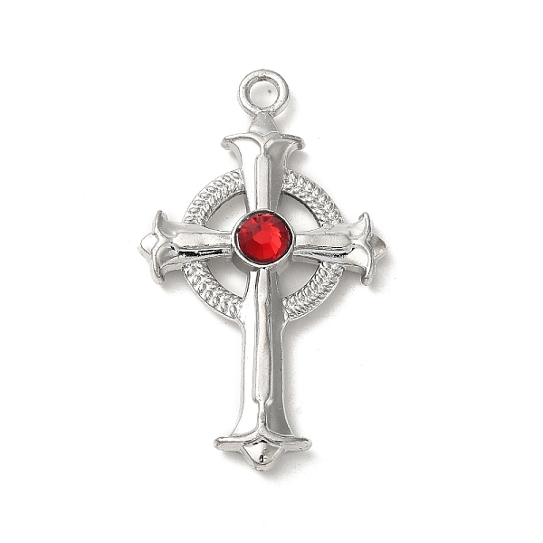 

PandaHall Alloy with Ruby Rhinestone Big Pendants, Cross Charms, Platinum, 52x30.5x6.5mm, Hole: 3.5mm Alloy+Rhinestone Cross Red