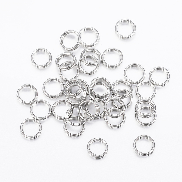 Tarnish Resistant 304 Stainless Steel Split Rings,Double Loops Jump RingsJump Rings, Stainless Steel Color, 5x1mm, about 4mm inner diameter