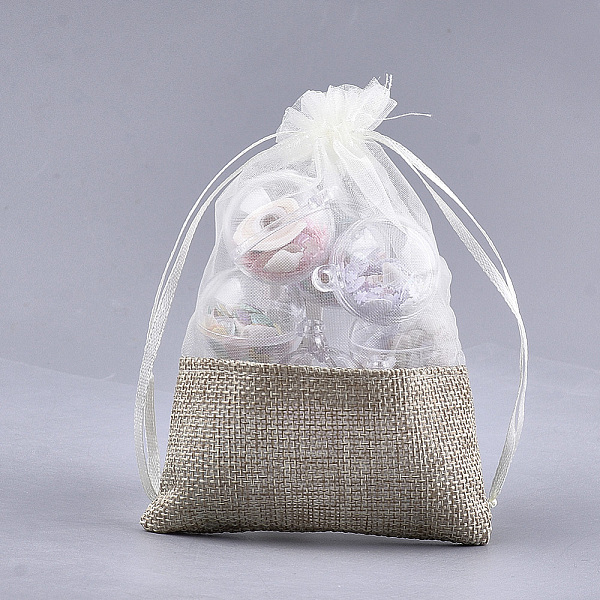 

PandaHall Organza Bags, with Burlap Cloth, Drawstring Bags, Rectangle, Wheat, 17~18x12.4~13cm Organza Rectangle Orange