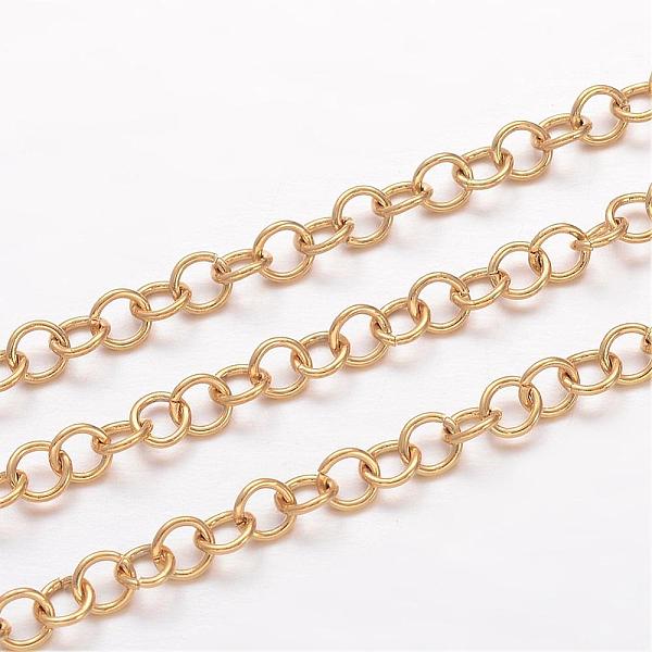 

PandaHall Ion Plating(IP) 304 Stainless Steel Rolo Chains, Belcher Chain, Unwelded, for Jewelry Making, Golden, 3.5x0.6mm 304 Stainless...
