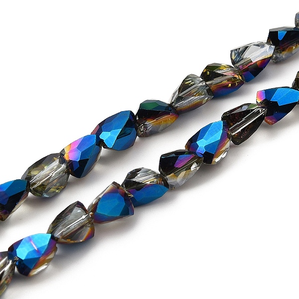 

PandaHall Electroplate Glass Beads Strands, Faceted, Zongzi, Blue Plated, 7x5.5~6x5.5~6mm, Hole: 1.2mm, about 79~80pcs/strand, 22.60''...