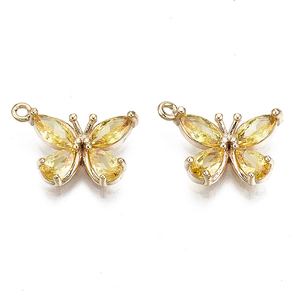 Vrais pendentifs en laiton plaqué 18k or véritable micro pavé zircone cubique