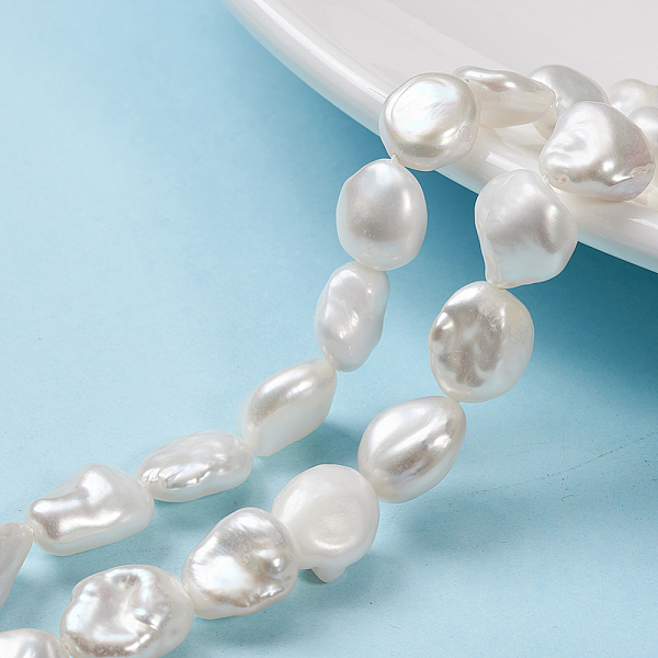 

PandaHall Natural Baroque Pearl Keshi Pearl Beads Strands, Cultured Freshwater Pearl, Nuggets, Floral White, 8~23x8~15x5~12mm, Hole: 0.2mm...