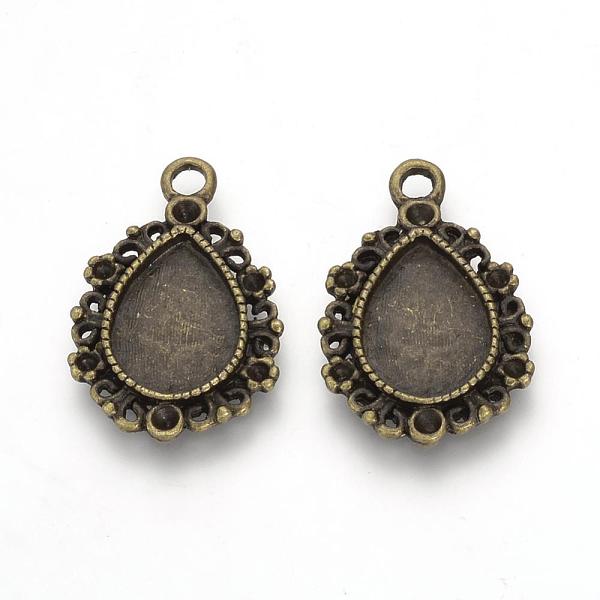 

PandaHall Tibetan Style Alloy Pendant Cabochon Settings, teardrop, Antique Bronze, Tray: 14x10mm, Fit for 1.5~2mm Rhinestone, 26x17x2.5mm...