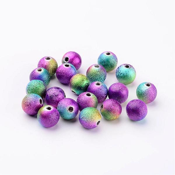 Colorful Round Spray Painted Acrylic Beads Mix