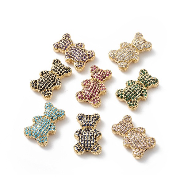 

PandaHall Real 18K Gold Plated Rack Plating Brass Micro Pave Cubic Zirconia Beads, Long-Lasting Plated, Cadmium Free & Lead Free, Bear..., Multicolor