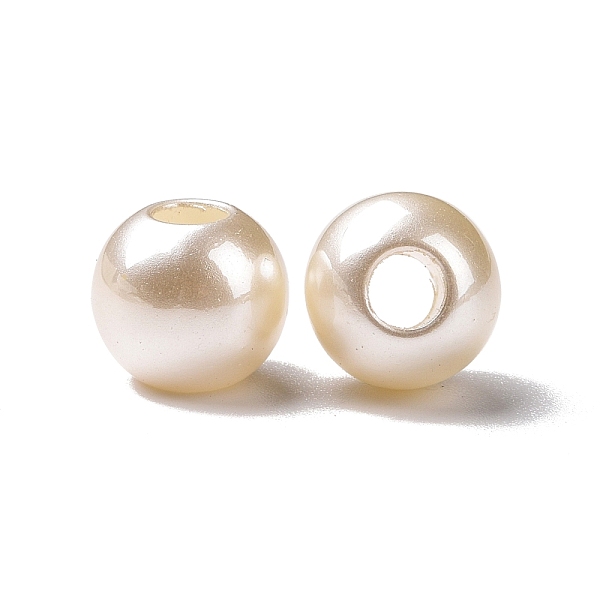 

PandaHall ABS Plastic Beads, Round, White, 10x8.5mm, Hole: 4mm ABS Plastic Round White