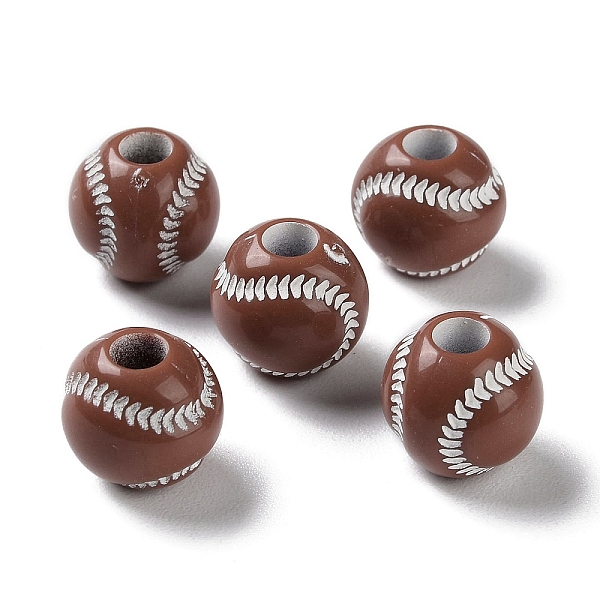 

PandaHall Spray Printed Opaque Acrylic European Beads, Large Hole Beads, Tennis, Coconut Brown, 11x10.5mm, Hole: 4mm, about 1000pcs/500g...