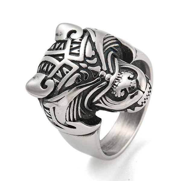 

PandaHall 304 Stainless Steel Ring, Tiger, Inner Diameter: 19mm 304 Stainless Steel Tiger