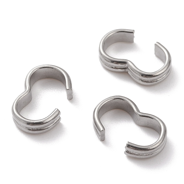PandaHall 304 Stainless Steel Quick Link Connectors, Number 3 Shaped Clasps, Stainless Steel Color, 13x8x3mm, Inner Diameter: 11x6mm 304...