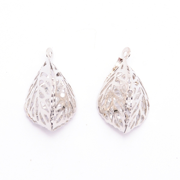

PandaHall Iron Pendants, with Crystal Rhinestone inside, Teardrop, Platinum, 25.5x14x13mm, Hole: 1.2mm Iron+Rhinestone Teardrop Clear