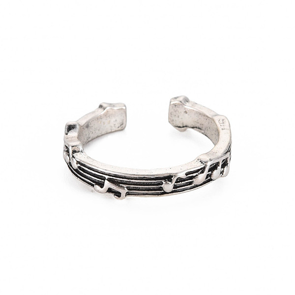 

PandaHall Musical Note Open Cuff Ring, Tibetan Style Alloy Jewelry for Women, Cadmium Free & Lead Free, Antique Silver, US Size 8(18.1mm)...