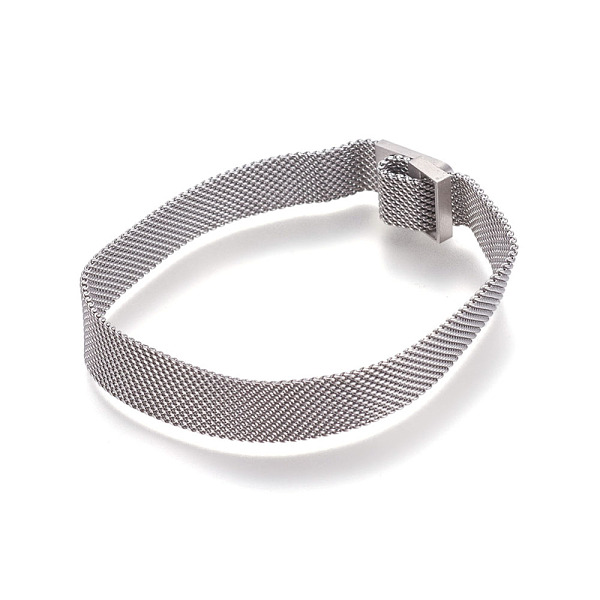 

PandaHall Iron Mesh Chain Bracelet Making, with Magnetic Clasps, Fit Slide Charms, Stainless Steel Color, 9-1/8 inch(23cm), 10x1.5mm Iron