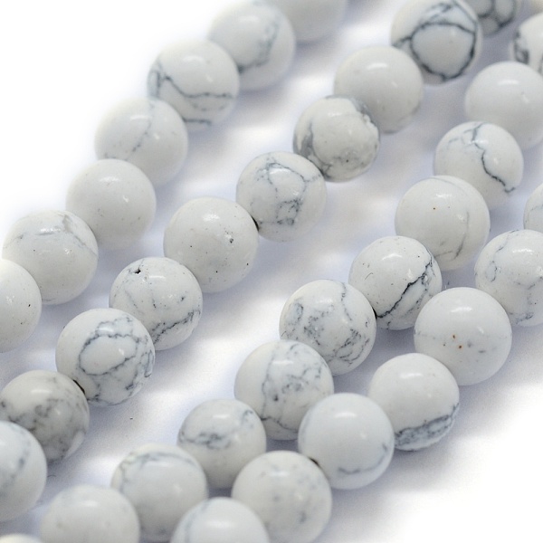 

PandaHall Synthetic Turquoise Beads Strands, Round, WhiteSmoke, 8mm, Hole: 0.8mm, about 50pcs/strand, 15.74 inch(40cm) Synthetic Turquoise..., White