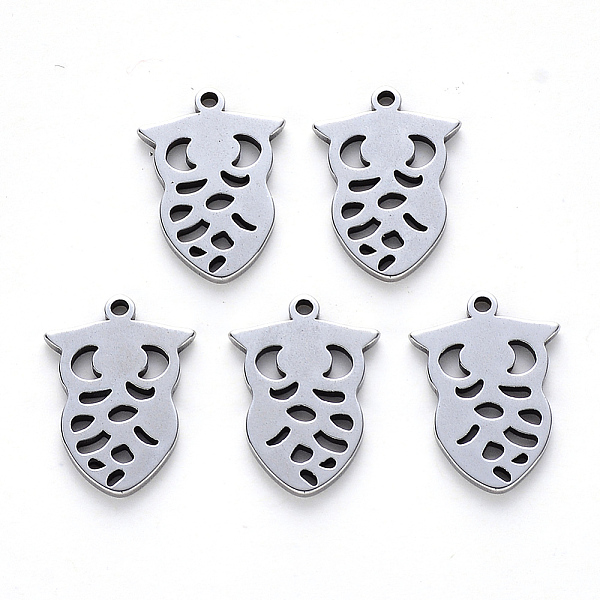 

PandaHall 304 Stainless Steel Pendants, Laser Cut, Owl, Stainless Steel Color, 16x11x1mm, Hole: 1.2mm 304 Stainless Steel Owl