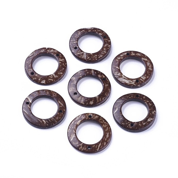 

PandaHall Coconut Links, Ring, Coffee, 30x4mm, Hole: 2mm Coconut Ring Brown
