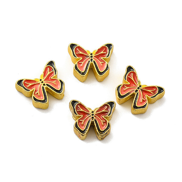 

PandaHall Alloy Enamel Beads, Lead Free & Cadmium Free, Butterfly, Matte Gold Color, 10x12.3x3.8mm, Hole: 1.8mm Alloy+Enamel Butterfly..., Multicolor