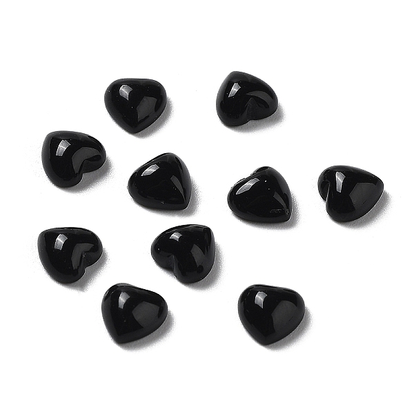 

PandaHall Natural Black Onyx Cabochons, Heart, Dyed & Heated, 5x5x2.5mm Black Onyx Heart