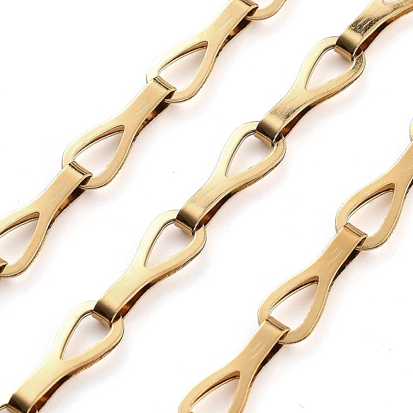 

PandaHall Ion Plating(IP) 304 Stainless Steel Link Chains, Unwelded, with Spool, Golden, Link: 12.7x5x3mm 304 Stainless Steel