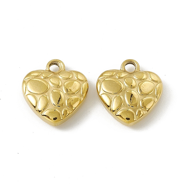 

PandaHall Vacuum Plating 201 Stainless Steel Pendants, Heart Charm, Real 18K Gold Plated, 16x15x4.5mm, Hole: 2.3mm 201 Stainless Steel Heart