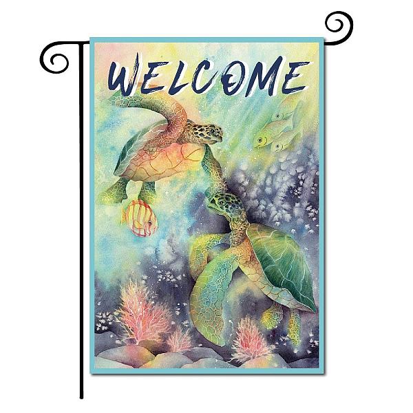 

PandaHall CREATCABIN Sea Turtles Welcome Garden Flag Tropical Ocean Fish Double Sided Vertical Front Door Decoration Nautical Rustic for...