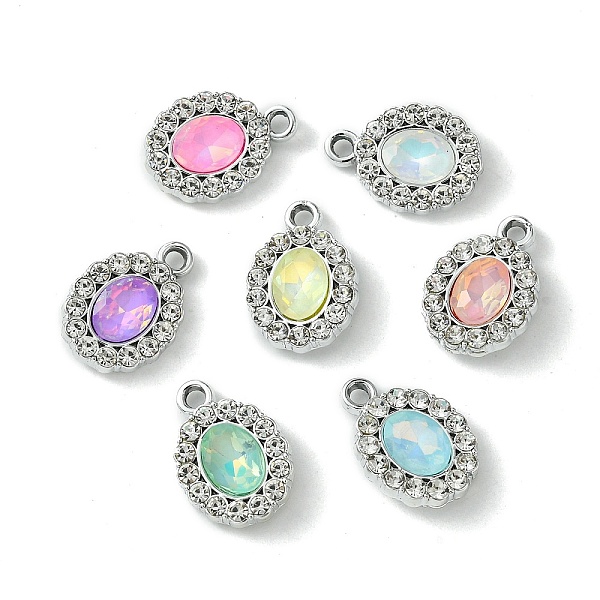 

PandaHall UV Plating Alloy with Mixed Color Glass Rhinestone Pendants, Oval, Platinum, 17.5x12x3.5mm, Hole: 2mm Alloy+Rhinestone Oval..., Multicolor