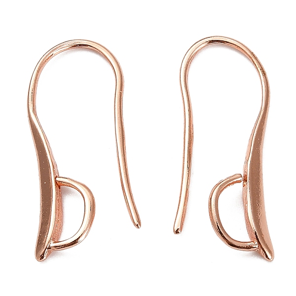 

PandaHall Brass Hook Earring Findings, with Horizontal Loop,, Rose Gold, 22x9mm, Hole: 3x4mm Brass