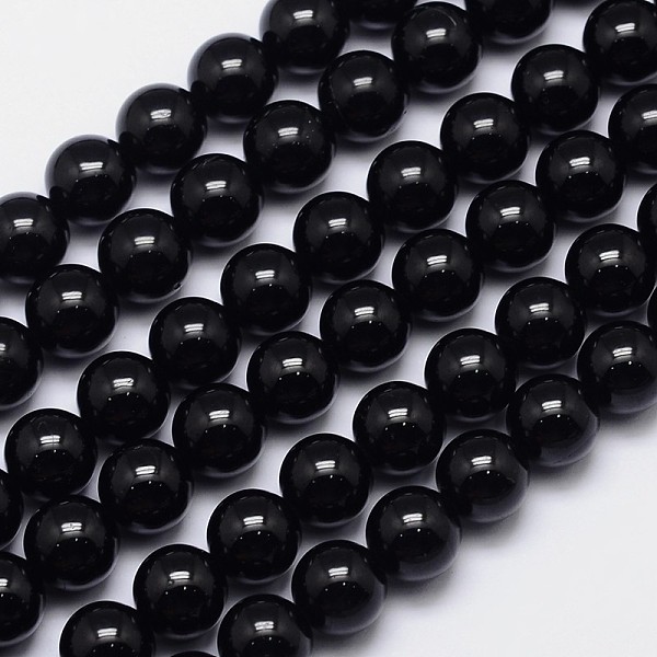 

PandaHall Natural Black Tourmaline Round Bead Strands, Grade AB+, 10mm, Hole: 1mm, about 40pcs/strand, 15.5 inch Tourmaline Round