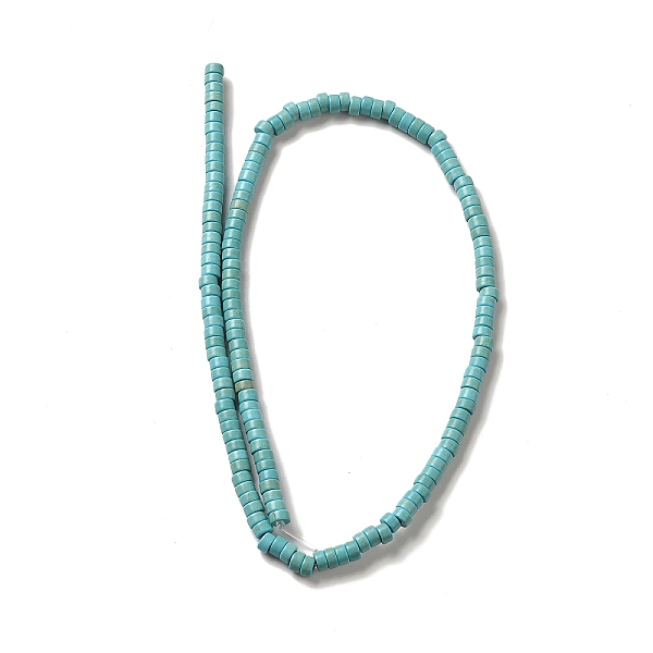 

PandaHall Synthetic Turquoise Dyed Beads Strands, Heishi Beads, Flat Round/Disc, Turquoise, 4.5x2.5mm, Hole: 0.8mm, about 155pcs/strand..., Green