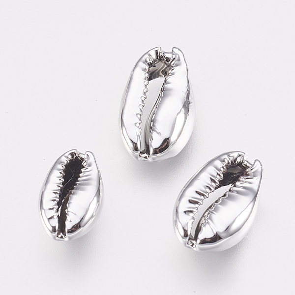 

PandaHall Electroplated Shell Beads, Cowrie Shells, Silver Color Plated, 21~25x15~17x7~8mm Other Sea Shell Shell Shape