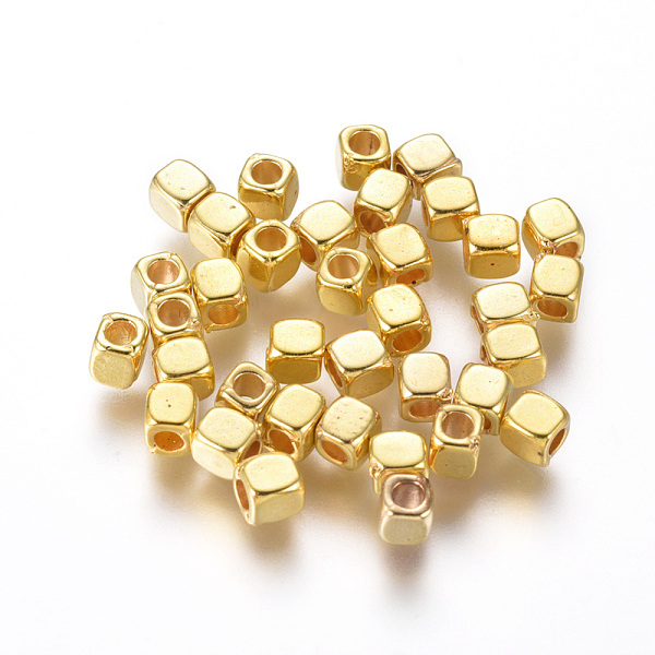 

PandaHall CCB Plastic Beads, Cube, Golden, 4x3.5x3.5mm, Hole: 2mm Plastic Cube
