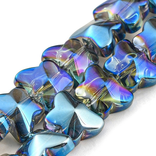 

PandaHall Full Rainbow Plated Electroplate Transparent Glass Beads Strands, Butterfly, Dodger Blue, 8x10x6mm, Hole: 1mm, about 90pcs/strand...