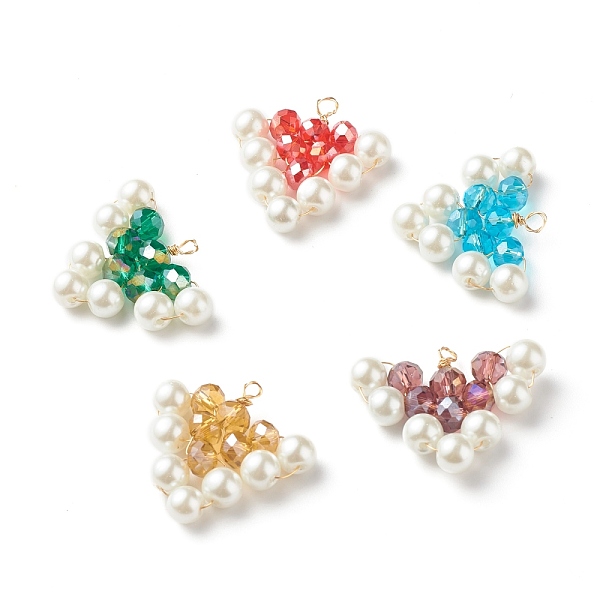

PandaHall Electroplate & Pearlized Glass Beads Pendants, with Eco-Friendly Copper Wire, Heart, Mixed Color, 25x31x6.5mm, Hole: 3mm Glass..., Multicolor